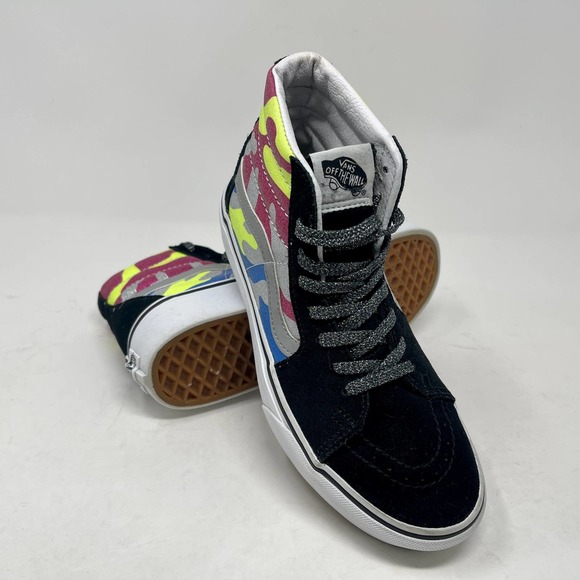 Vans Sk8-Hi Platform 2 Off The Wall Skateboard Black White Womens 7 L.6.7-1099 - Picture 6 of 16